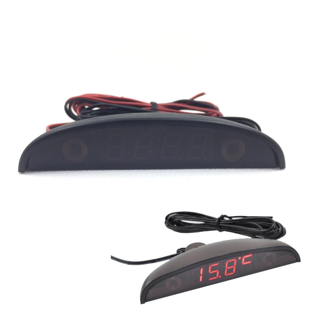 3-in-1 Car Clock & Voltmeter