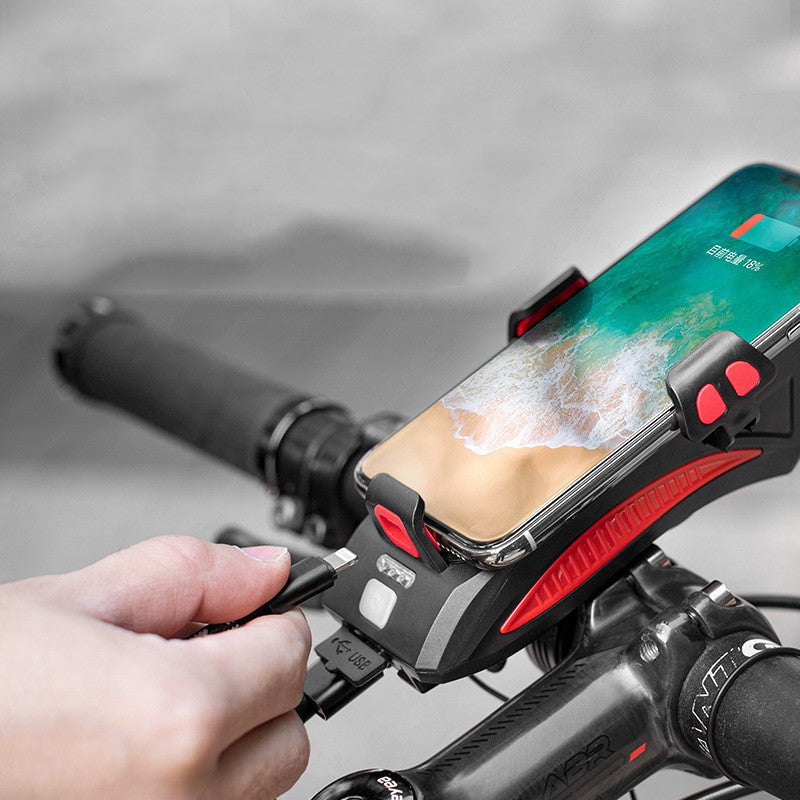 Bike Phone Mount with Flashlight & Power Bank