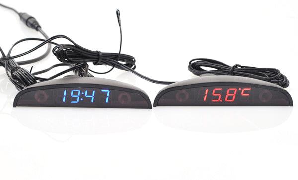 3-in-1 Car Clock & Voltmeter