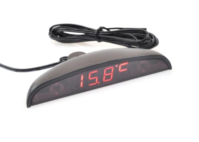 3-in-1 Car Clock & Voltmeter
